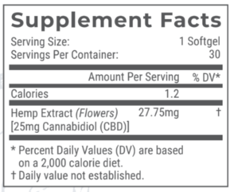 Broad Spectrum CBD Softgels - Everyday 25mg (0.0% THC)