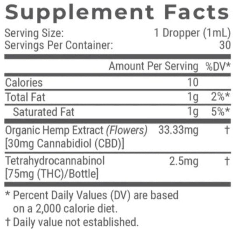 2.5mg Delta 9 THC Tincture (Citrus)