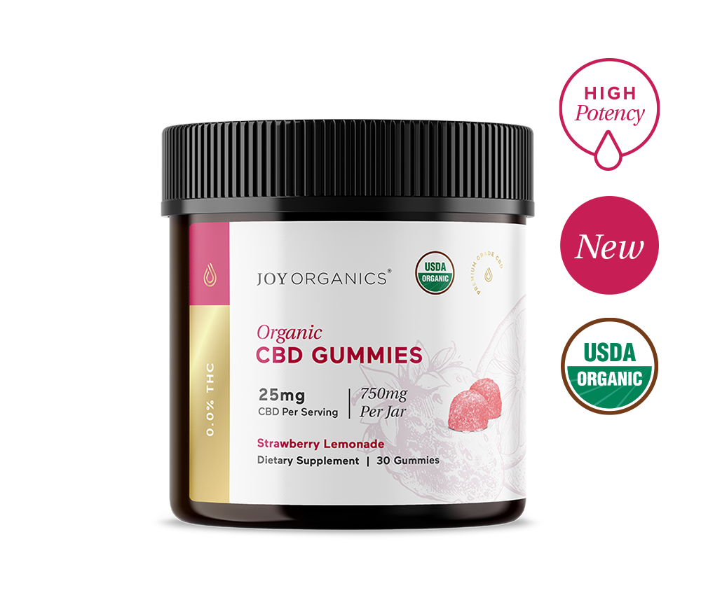 Organic CBD Gummies (THC-Free)  Flavor: Strawberry Lemonade 30 Pack 25mg