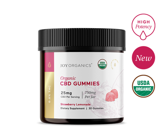 Organic CBD Gummies (THC-Free)  Flavor: Strawberry Lemonade 30 Pack 25mg